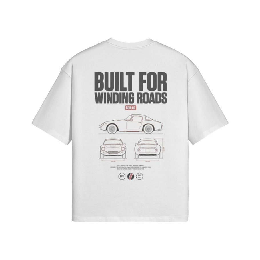 T-Shirt BUILT FOR WINDING ROADS Rückseite White