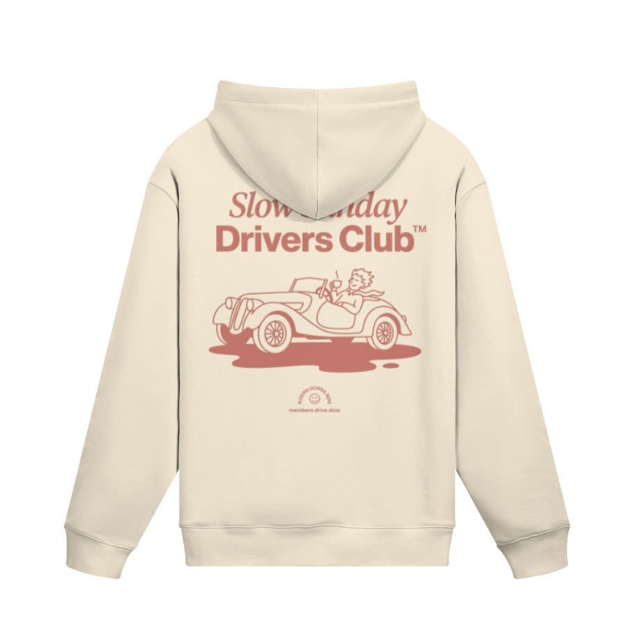 Hoodie SLOW SUNDAY DRIVERS CLUB Rückseite Rice Apricot