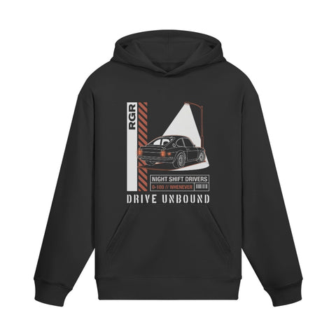 Hoodie NIGHT SHIFT DRIVERS Vorderseite Black
