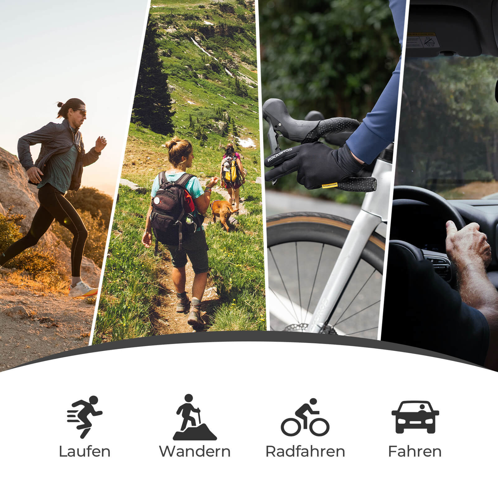 ROCKBROS Fahrradhandschuhe Touchscreen-fähig mit SBR-Polsterung - RIDERS GONNA RIDE®