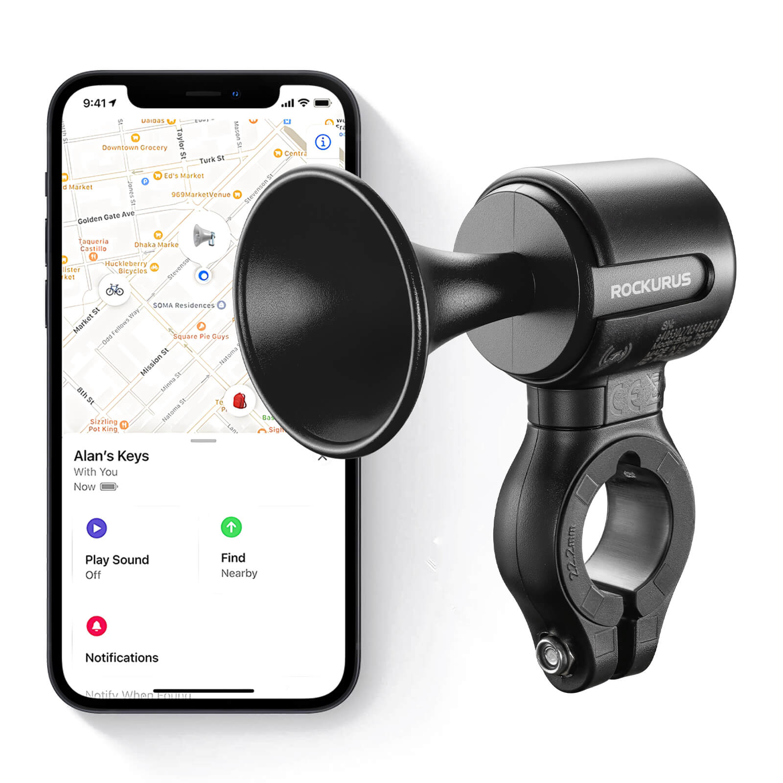 ROCKBROS Fahrradklingel Elektrisch 120dB Ton IPX5 Wasserschutz Smartphone Tracking - RIDERS GONNA RIDE®
