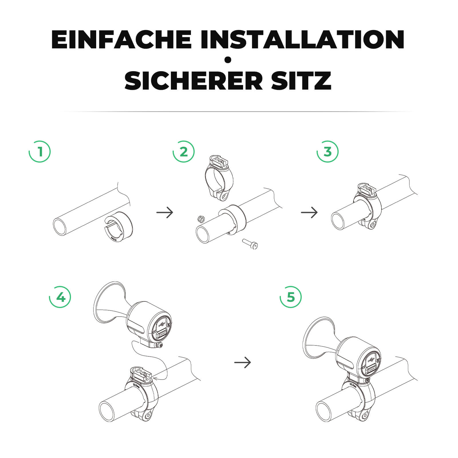 ROCKBROS Fahrradklingel Elektrisch 120dB Ton IPX5 Wasserschutz Smartphone Tracking - RIDERS GONNA RIDE®