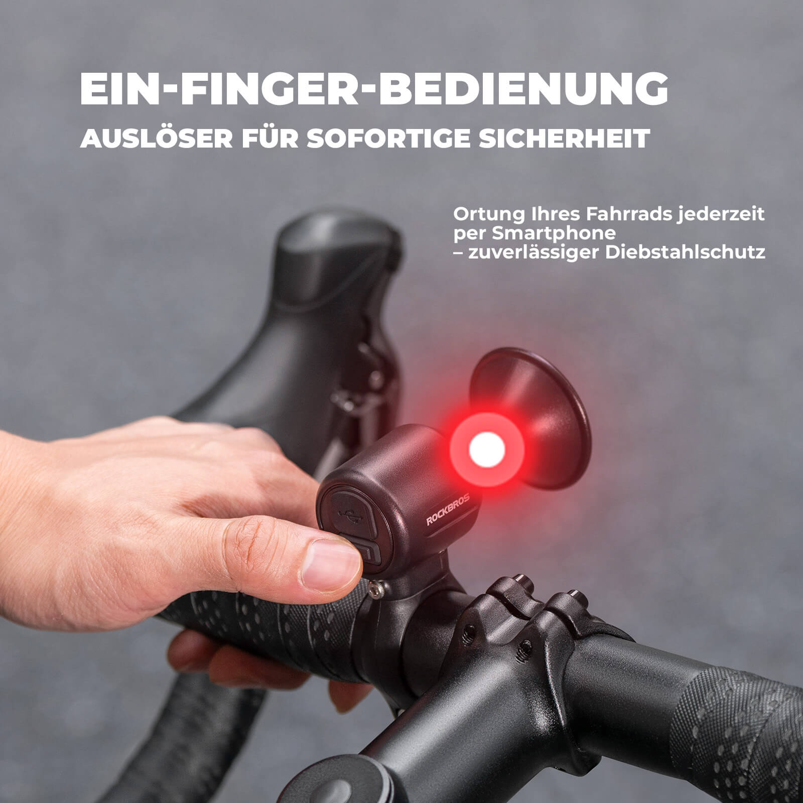 ROCKBROS Fahrradklingel Elektrisch 120dB Ton IPX5 Wasserschutz Smartphone Tracking - RIDERS GONNA RIDE®