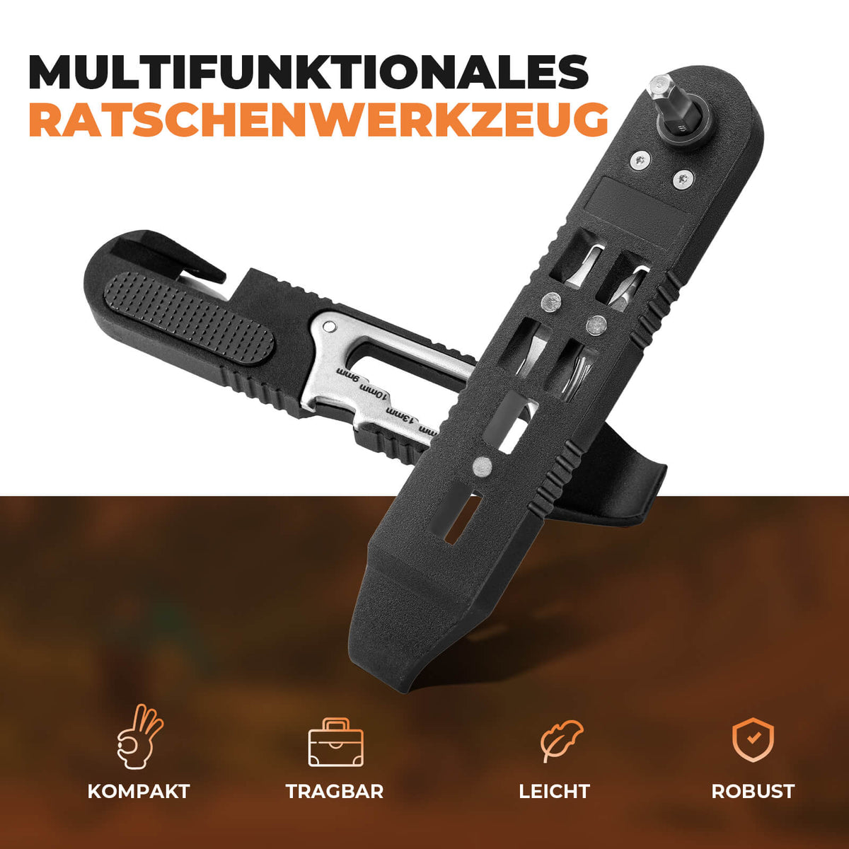16 in 1 Fahrradwerkzeug Mini Tool Set Reifenheber mit Ratschenschlüssel - RIDERS GONNA RIDE®