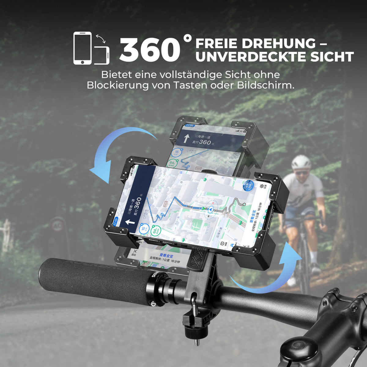 Fahrrad Handyhalterung 360° Drehbar für Handy 4.5~7.2" - RIDERS GONNA RIDE®