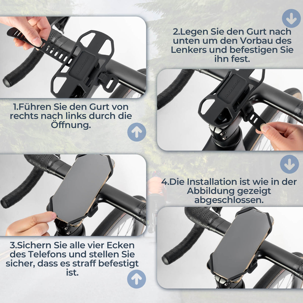 Fahrrad Handyhalterung Stoßdämpfend Kratzfest für 4"-7" Handy - RIDERS GONNA RIDE®