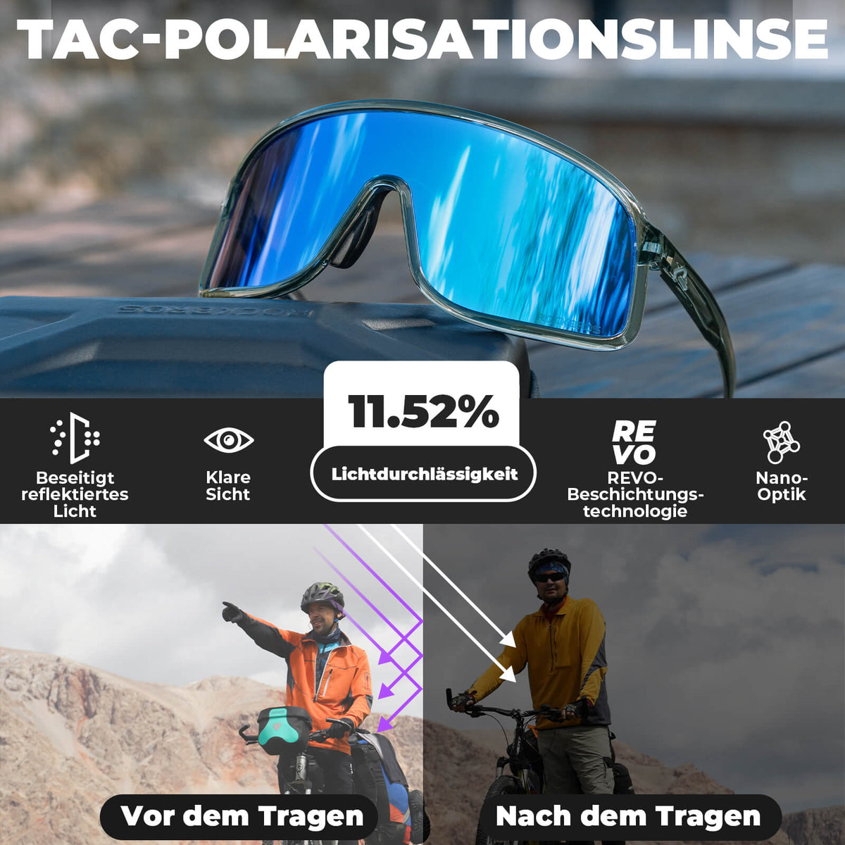 Fahrradbrille Polarisiert Sonnenbrille UV400-Schutz – SHOWDOW Serie - RIDERS GONNA RIDE®