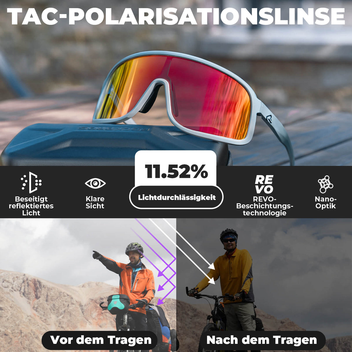 Fahrradbrille Polarisiert Sonnenbrille UV400-Schutz – SHOWDOW Serie - RIDERS GONNA RIDE®
