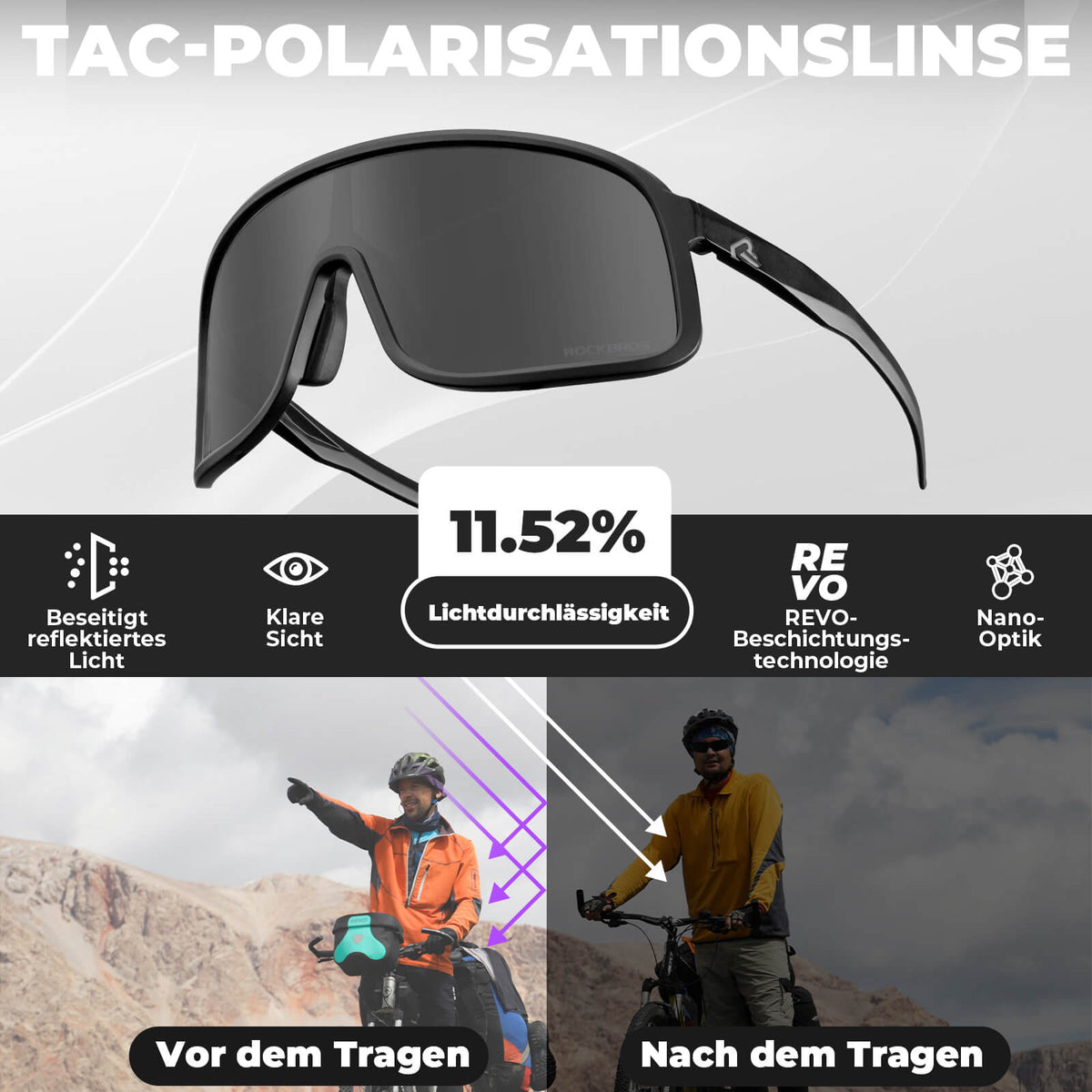 Fahrradbrille Polarisiert Sonnenbrille UV400-Schutz – SHOWDOW Serie - RIDERS GONNA RIDE®