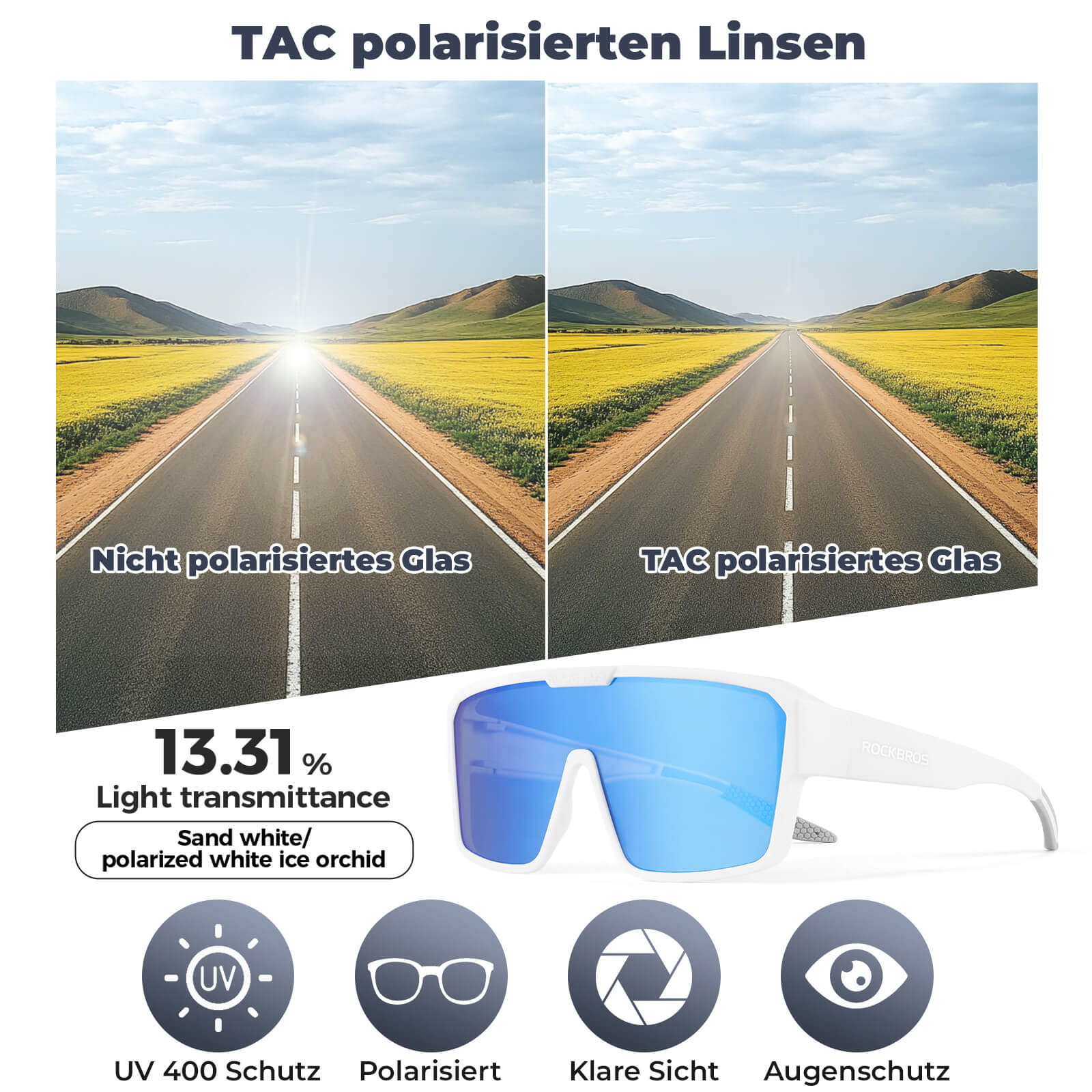 ROCKBROS Fahrradbrille Polarisiert Outdoor Sonnenbrille Überbrille MTB Rennrad - RIDERS GONNA RIDE®