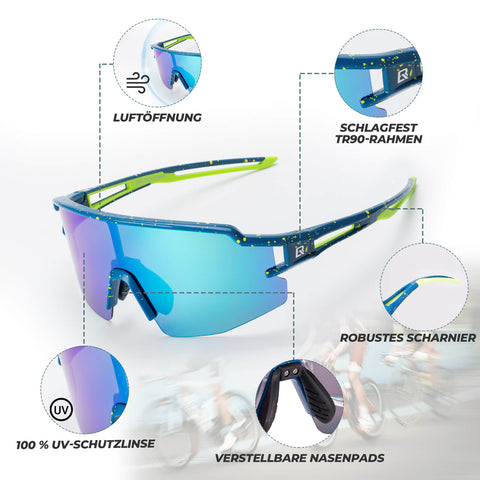 ROCKBROS Fahrradbrille Polarisiert Sportbrille winddichte Sonnenbrille UV400 Schutz - RIDERS GONNA RIDE®