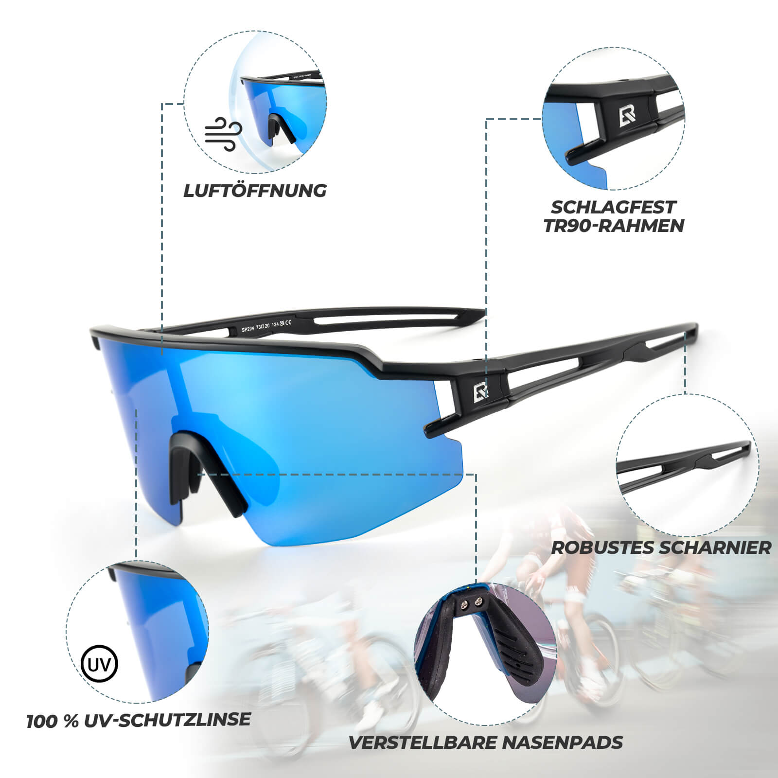 ROCKBROS Fahrradbrille Polarisiert Sportbrille winddichte Sonnenbrille UV400 Schutz - RIDERS GONNA RIDE®