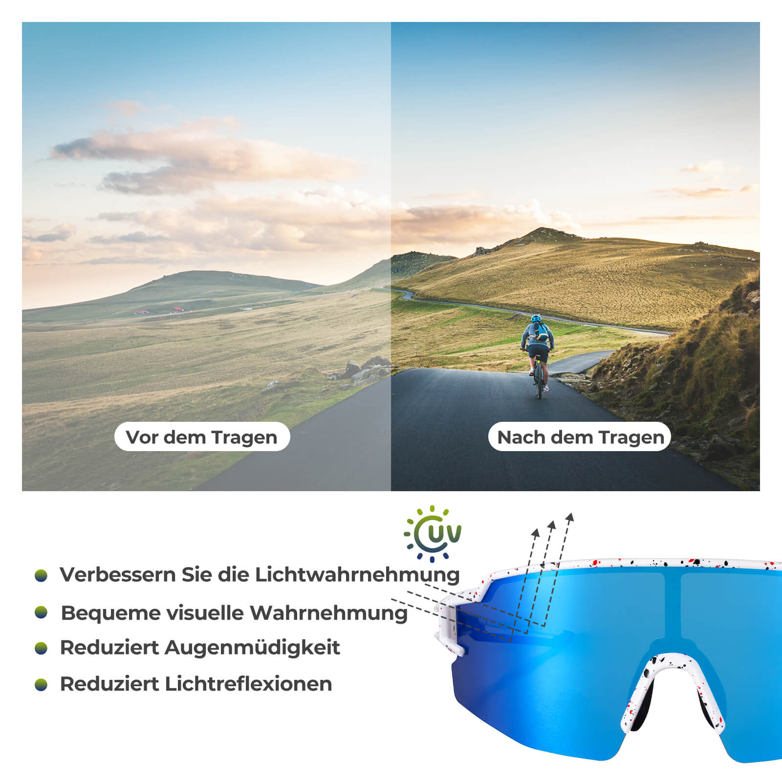 ROCKBROS Fahrradbrille Polarisiert Sportbrille winddichte Sonnenbrille UV400 Schutz - RIDERS GONNA RIDE®