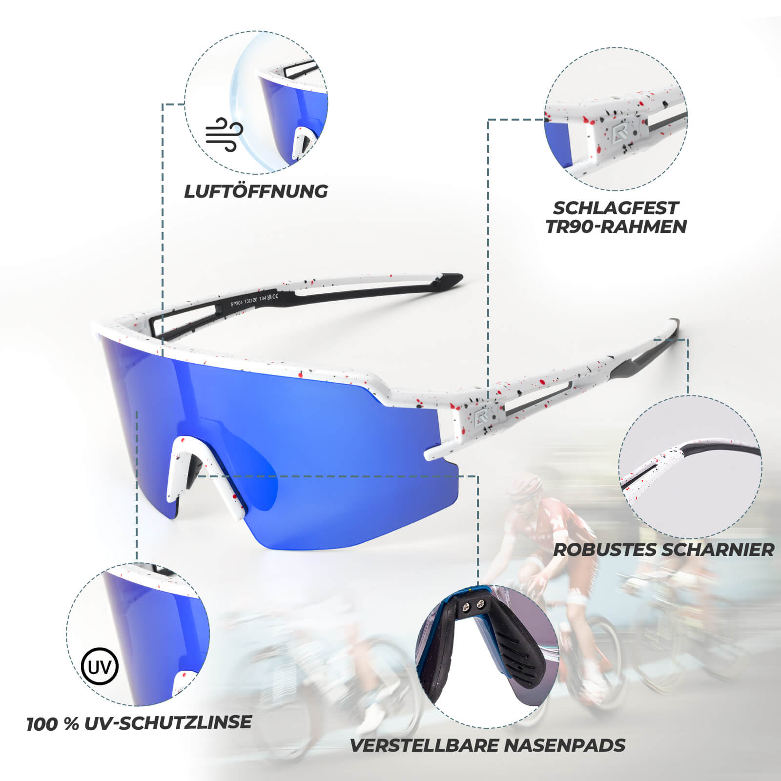 ROCKBROS Fahrradbrille Polarisiert Sportbrille winddichte Sonnenbrille UV400 Schutz - RIDERS GONNA RIDE®