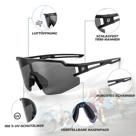 ROCKBROS Fahrradbrille Polarisiert Sportbrille winddichte Sonnenbrille UV400 Schutz - RIDERS GONNA RIDE®