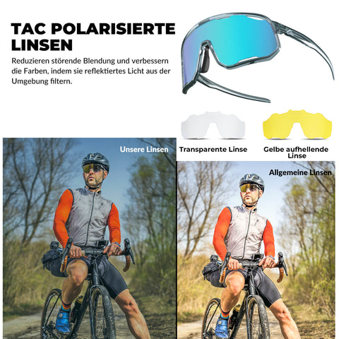 ROCKBROS Fahrradbrille Polarisierte Sonnenbrille UV-Schutz Wechsel-Nasenpads Damen/Herren - RIDERS GONNA RIDE®