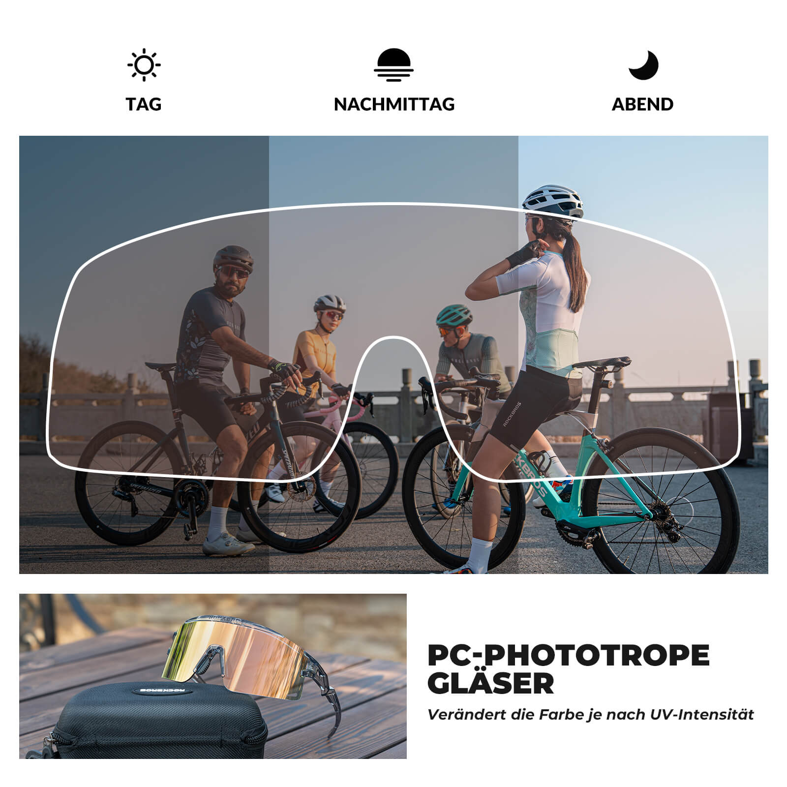 ROCKBROS Fahrradbrille Selbsttönend/Polarisiert Winddicht UV-Schutz - RIDERS GONNA RIDE®