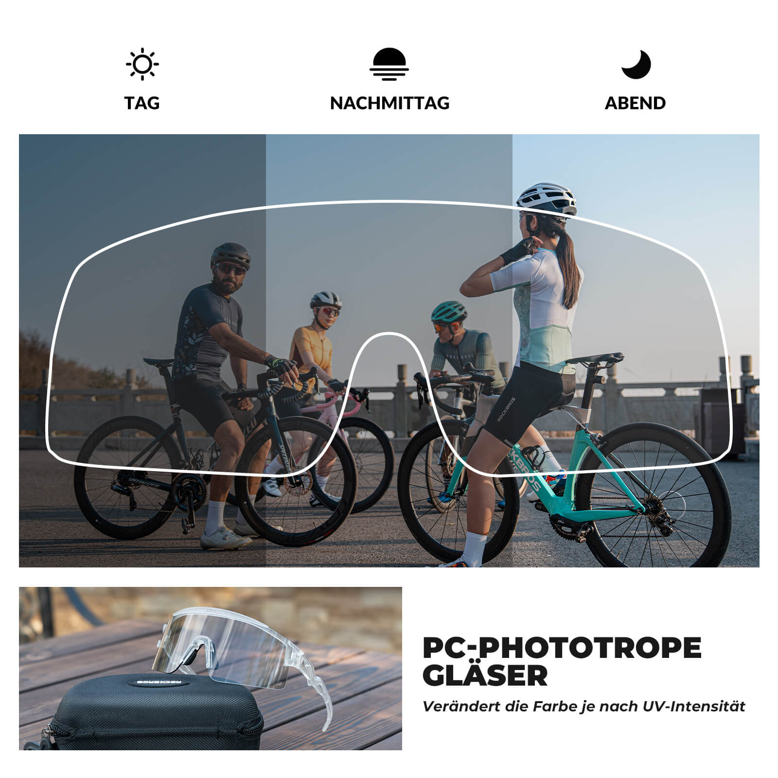 ROCKBROS Fahrradbrille Selbsttönend/Polarisiert Winddicht UV-Schutz - RIDERS GONNA RIDE®