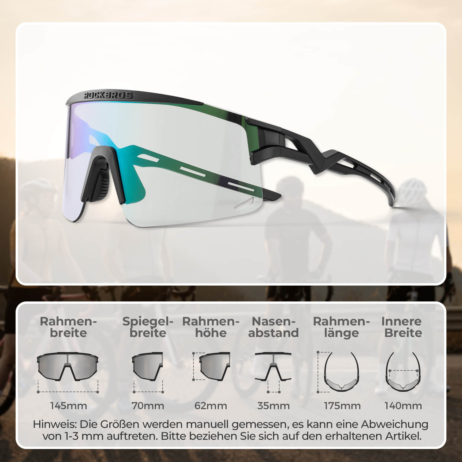 ROCKBROS Fahrradbrille Selbsttönend/Polarisiert Winddicht UV-Schutz - RIDERS GONNA RIDE®