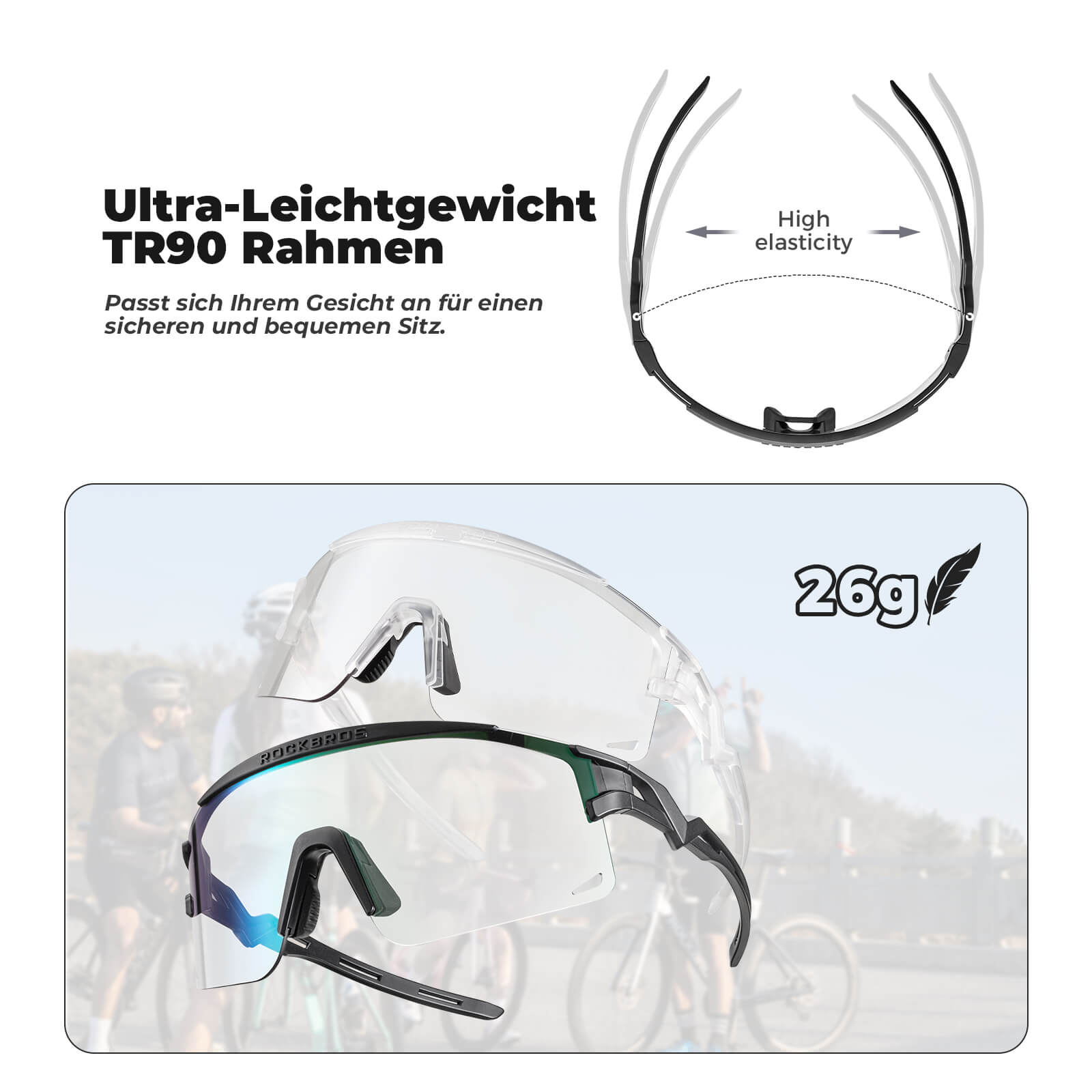 ROCKBROS Fahrradbrille Selbsttönend/Polarisiert Winddicht UV-Schutz - RIDERS GONNA RIDE®