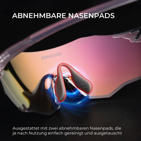 fahrradbrille verspiegelt ROCKBROS Fahrradbrille Verspiegelte Gläser UV400-Schutz Ohne Rahmen -SWIFT