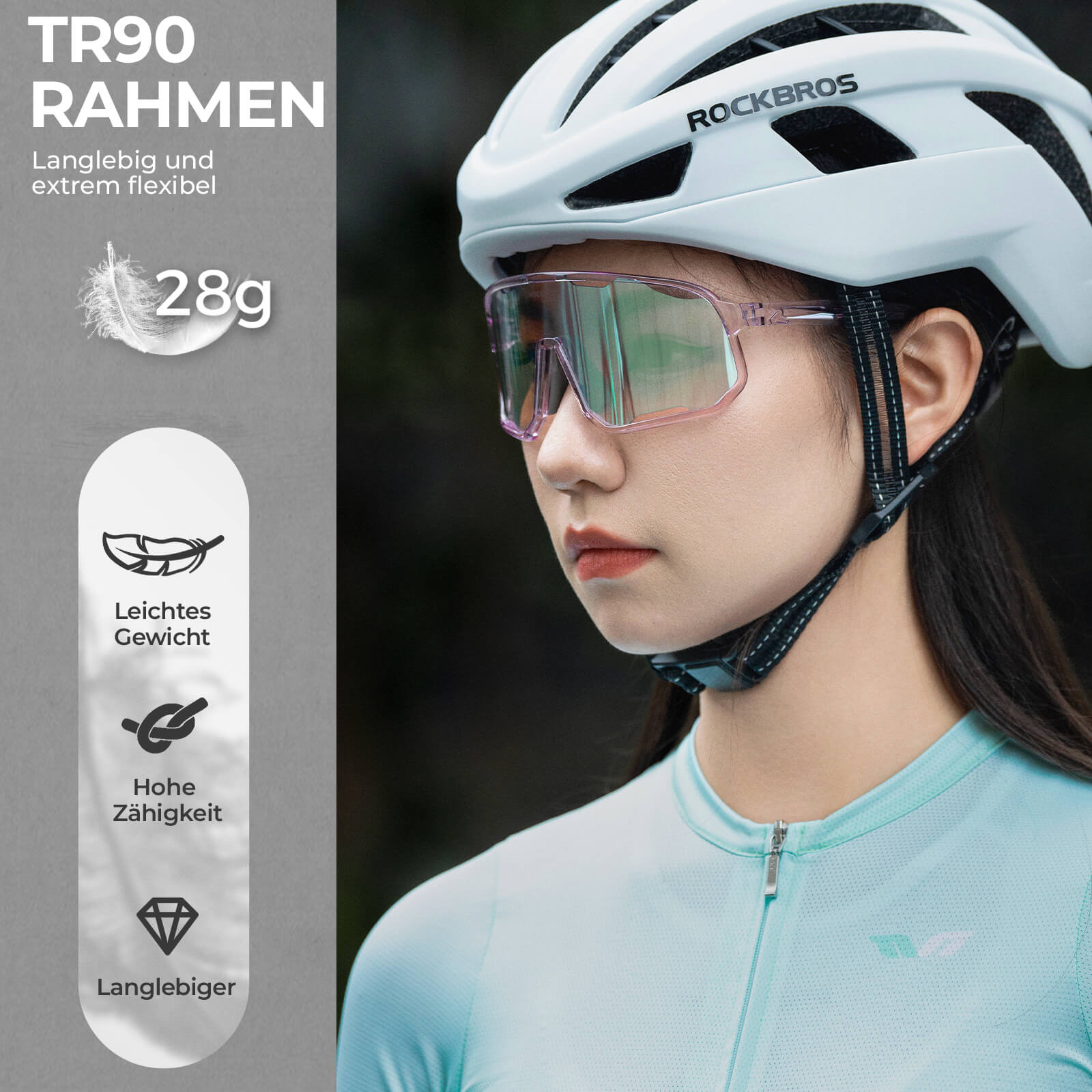 ROCKBROS Fahrradbrille Selbsttönende Sonnenbrille UV-Schutz Wechsel-Nasenpads Damen/Herren - RIDERS GONNA RIDE®