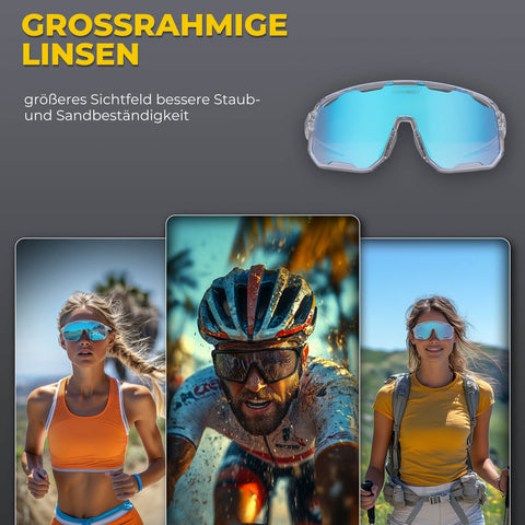 ROCKBROS Fahrradbrille Polarisierte Sonnenbrille UV-Schutz Wechsel-Nasenpads Damen/Herren - RIDERS GONNA RIDE®