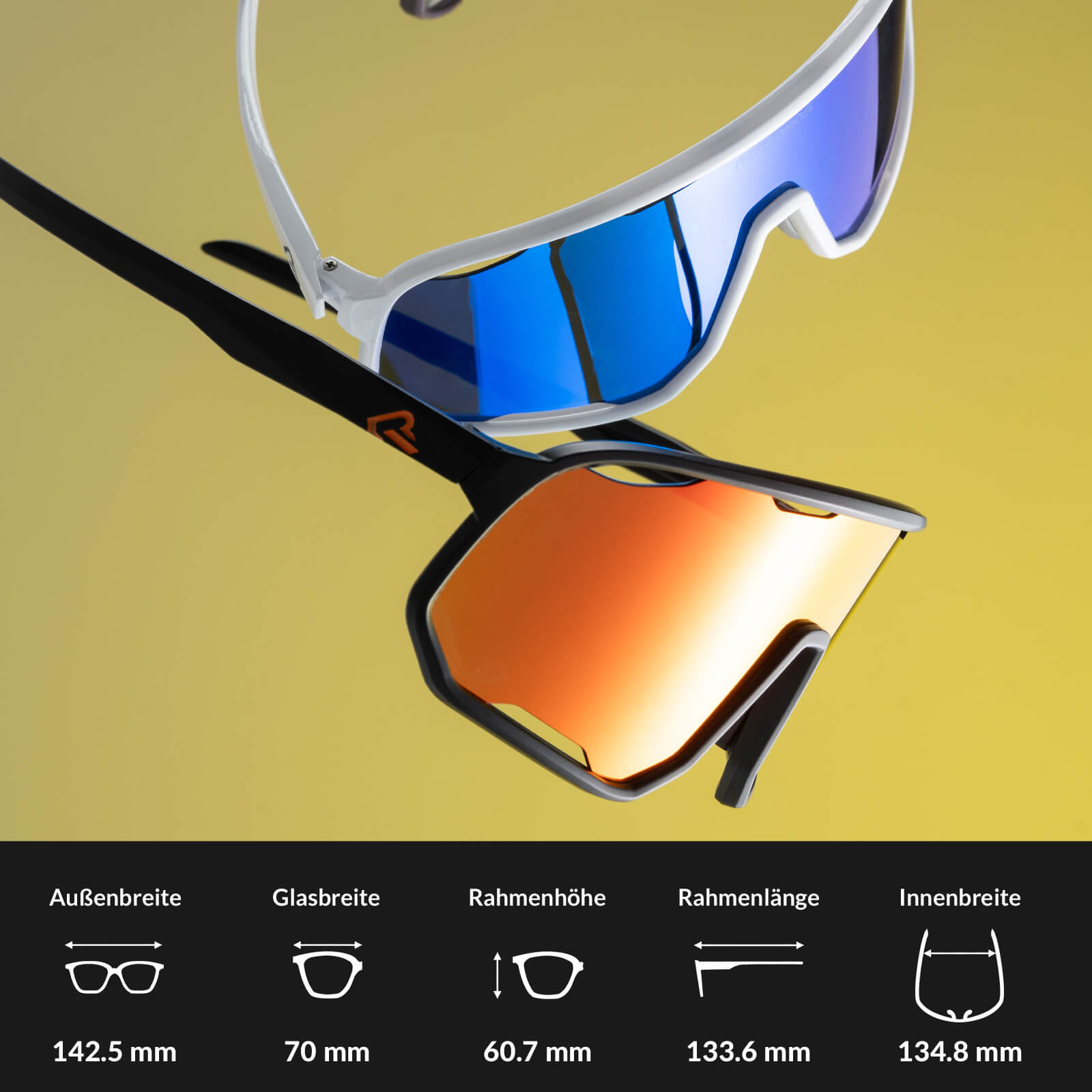 ROCKBROS Fahrradbrille Polarisierte Sonnenbrille UV-Schutz Wechsel-Nasenpads Damen/Herren