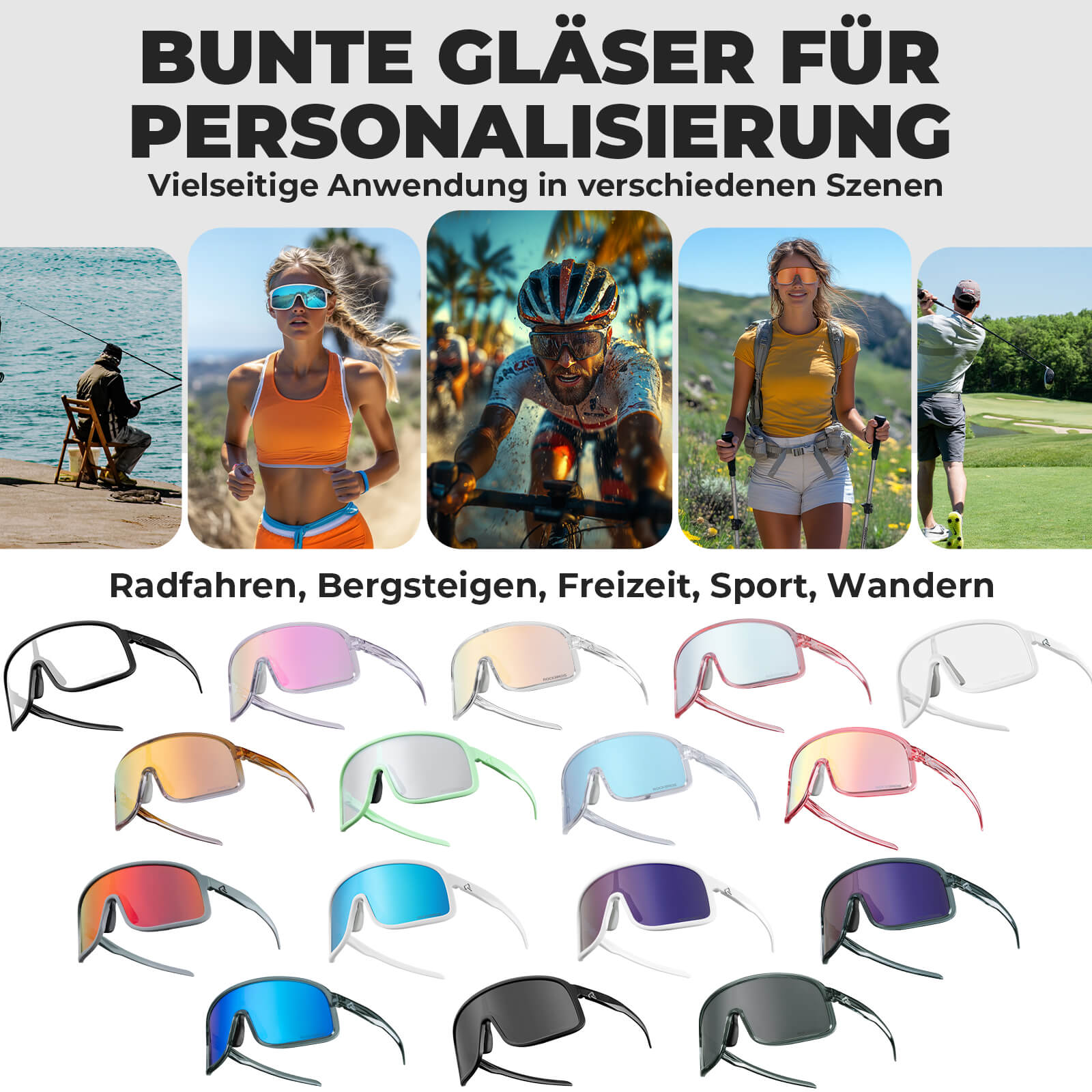 fahrradbrille lichtanpassung ROCKBROS Sonnenbrille Selbsttönend UV400-Schutz – SHOWDOW Serie