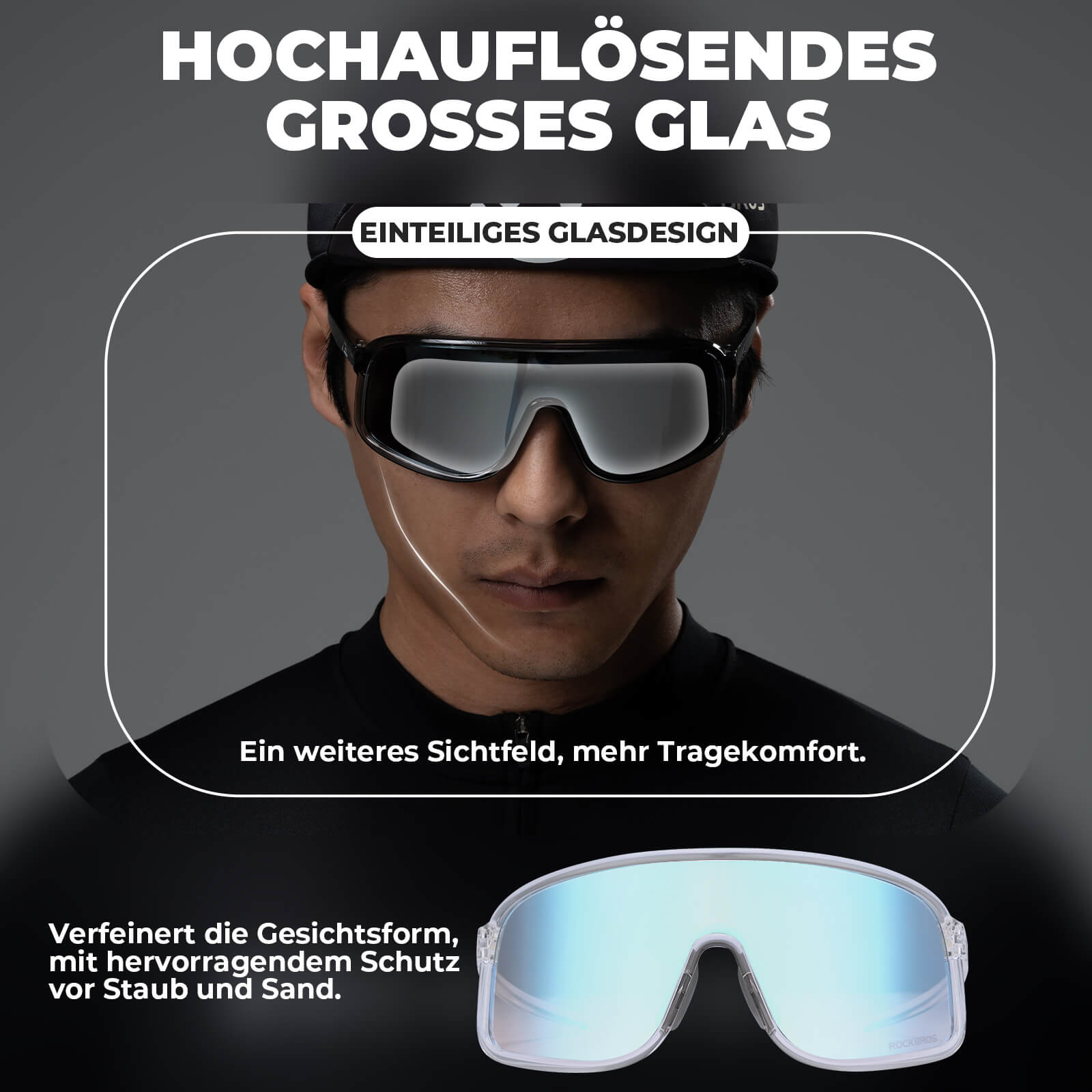 ROCKBROS Sonnenbrille Selbsttönend UV400-Schutz – SHOWDOW Serie