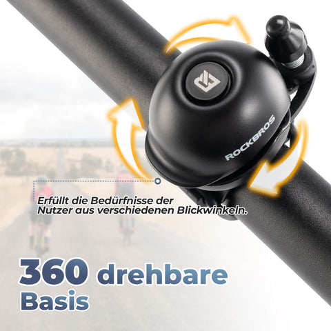 fahrradklingel für rennrad lenker ROCKBROS Fahrradklingel 360-Grad-Drehung für 22-34mm Lenker