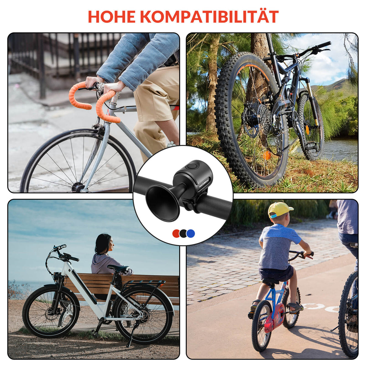 Fahrradklingel Elektrisch 120dB Ton IPX4 Wasserschutz Kinder/Erwachsene - RIDERS GONNA RIDE®