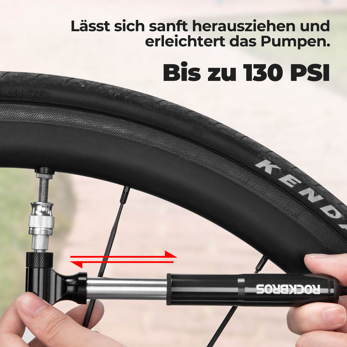 Fahrradpumpe 130PSI Tragbar mit Halterung Presta & Schrader Ventile - RIDERS GONNA RIDE®