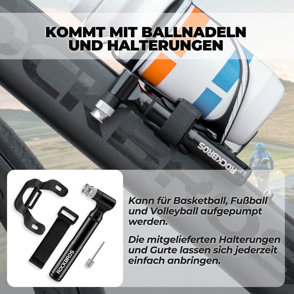Fahrradpumpe 130PSI Tragbar mit Halterung Presta & Schrader Ventile - RIDERS GONNA RIDE®