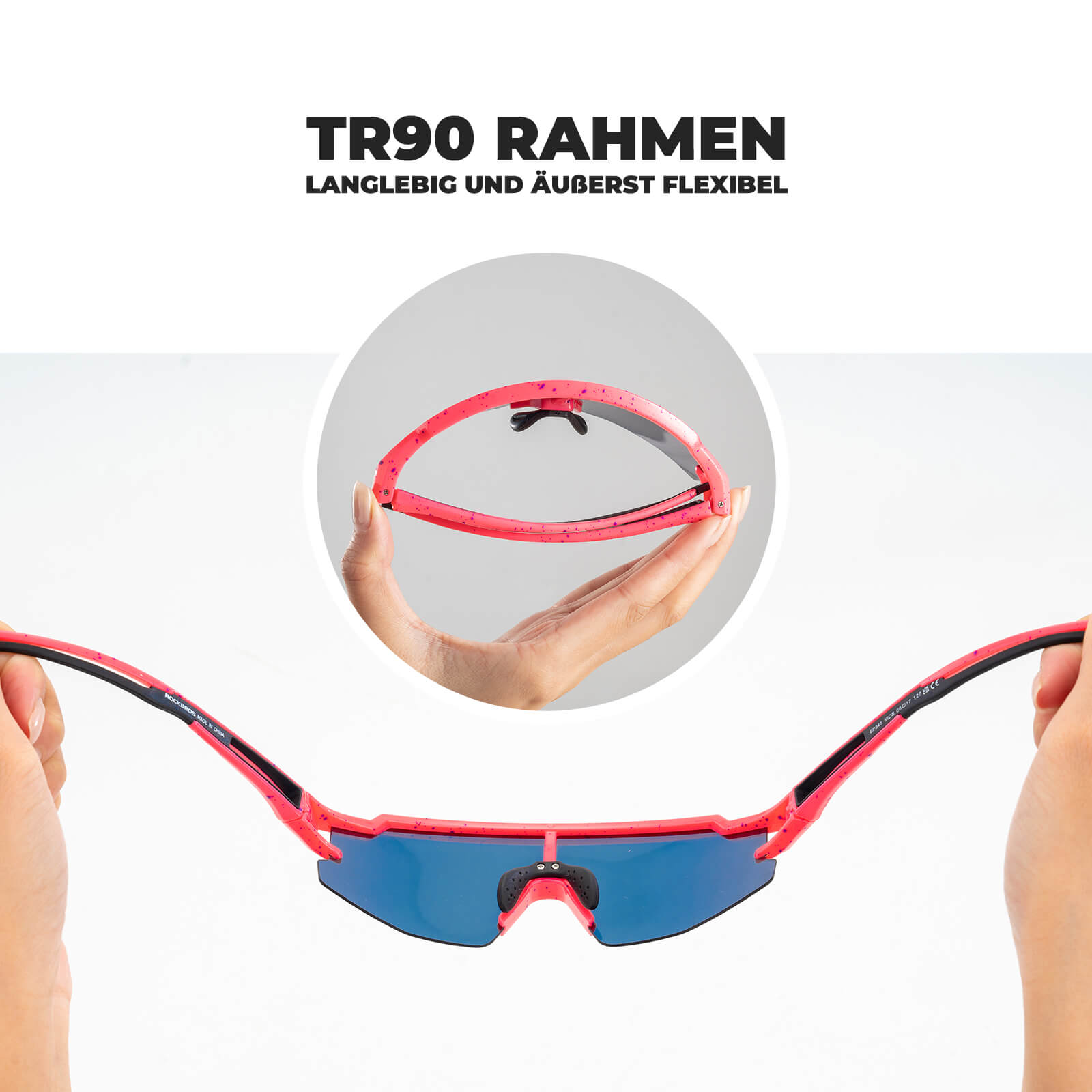 ROCKBROS Kinder Fahrradbrille Polarisiert UV400 Schutz