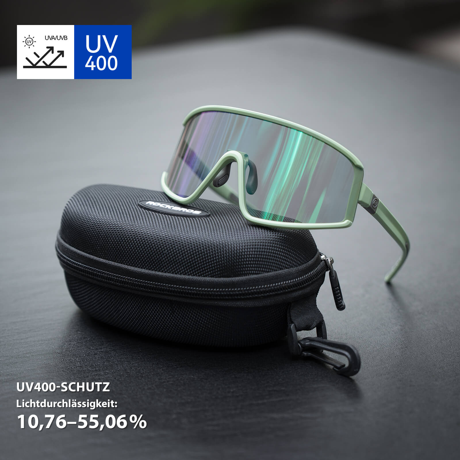 selbsttönende sport sonnenbrille ROCKBROS Selbsttönende Sonnenbrille Ultraleicht UV400 Schutz Grün