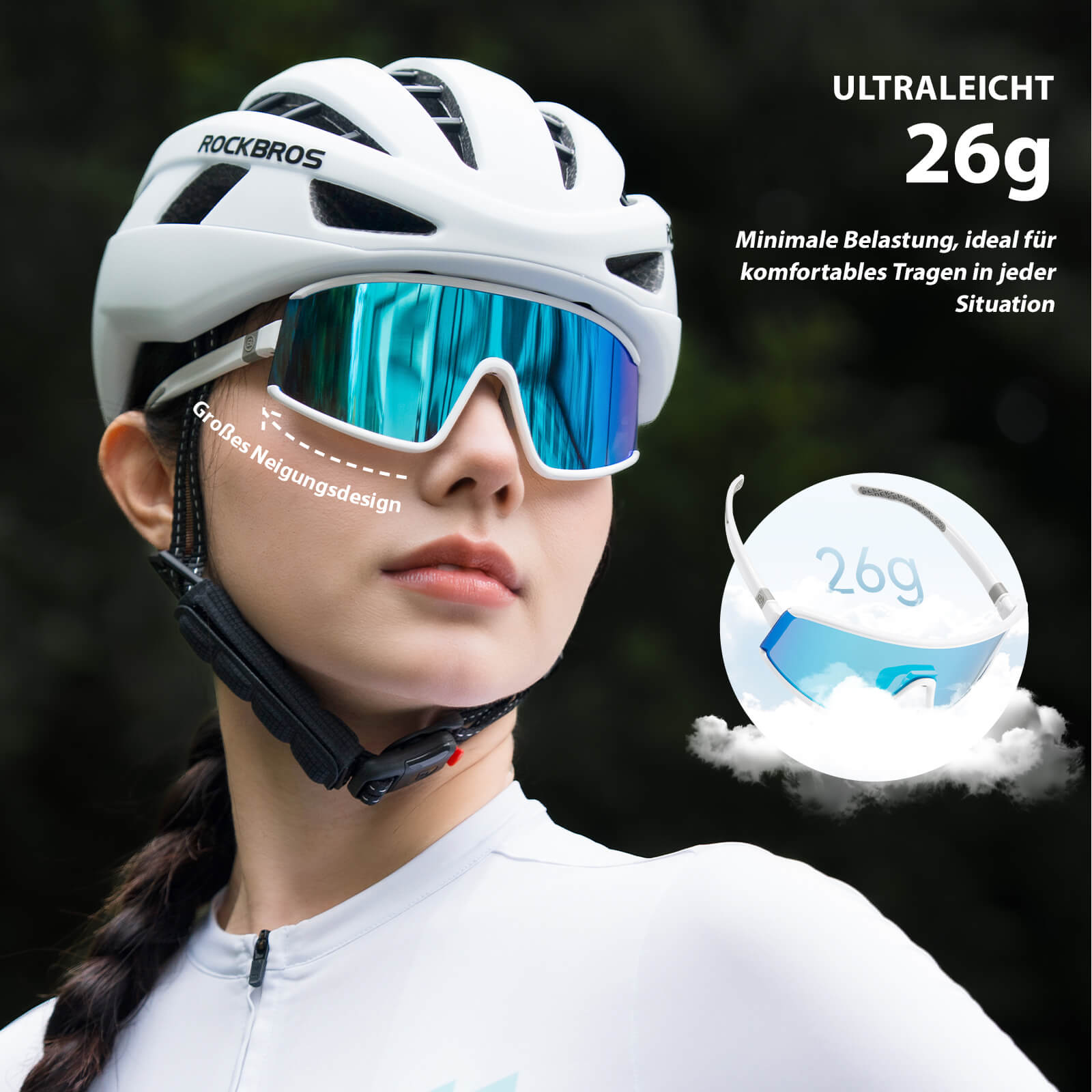 ROCKBROS Selbsttönende Sonnenbrille Ultraleicht UV400 Schutz Grün