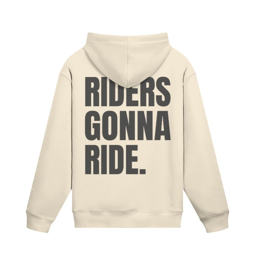 Hoodie RIDERS GONNA RIDE Rückseite Rice Apricot
