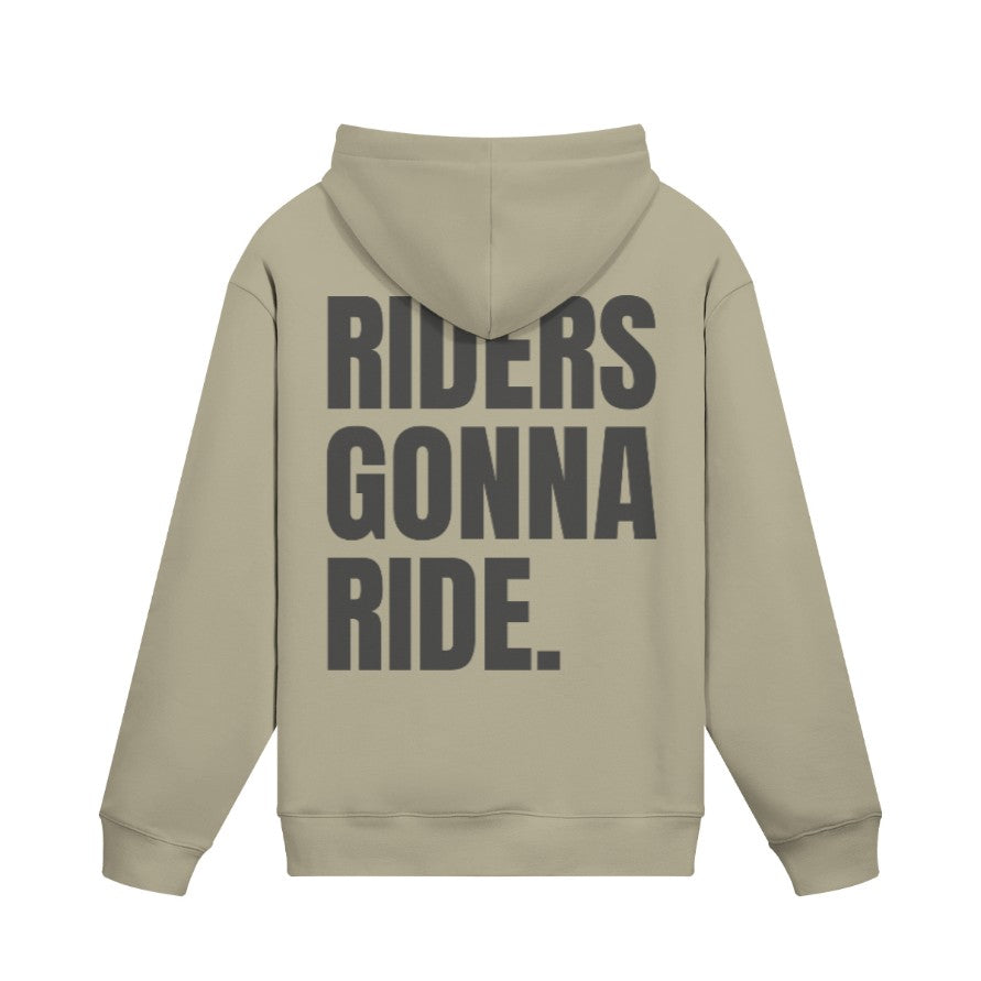 Hoodie RIDERS GONNA RIDE Rückseite Camel