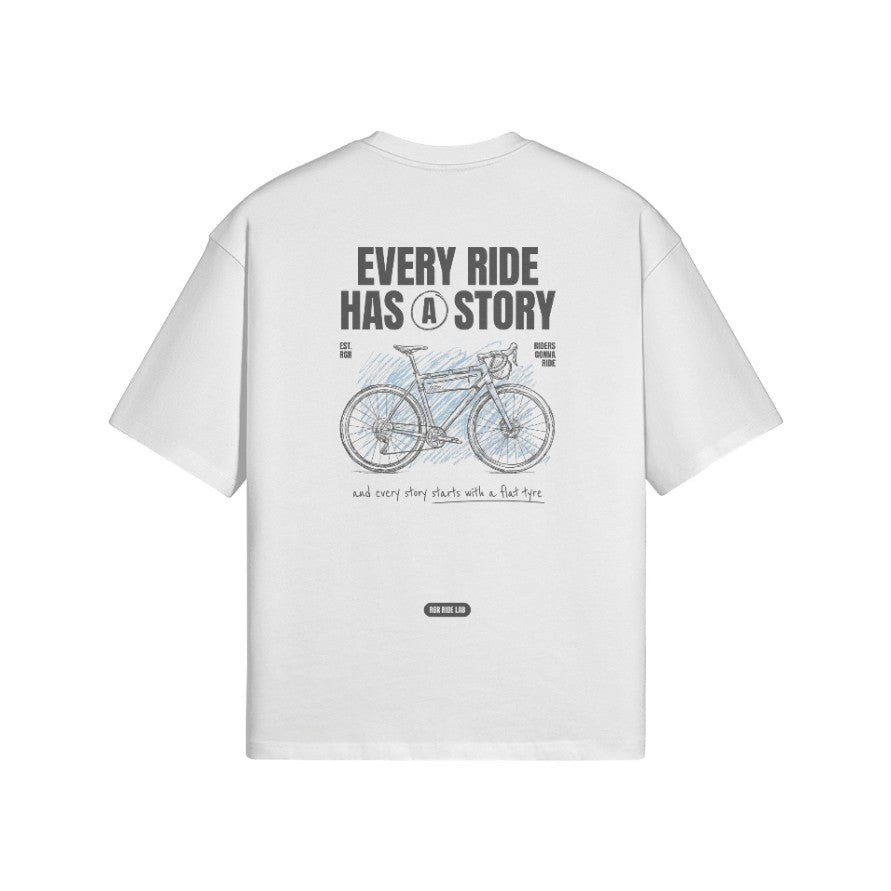 T-Shirt EVERY RIDE HAS A STORY Rückseite White