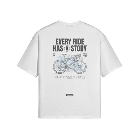T-Shirt EVERY RIDE HAS A STORY Rückseite White