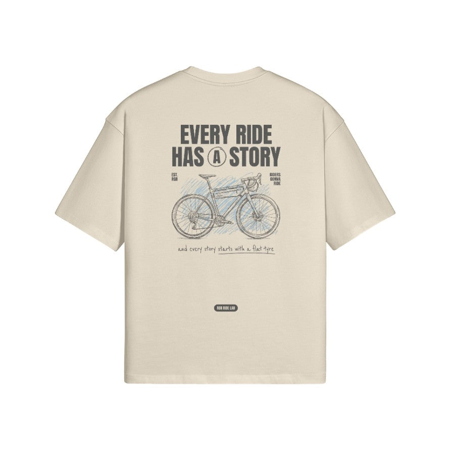 T-Shirt EVERY RIDE HAS A STORY Rückseite Apricot