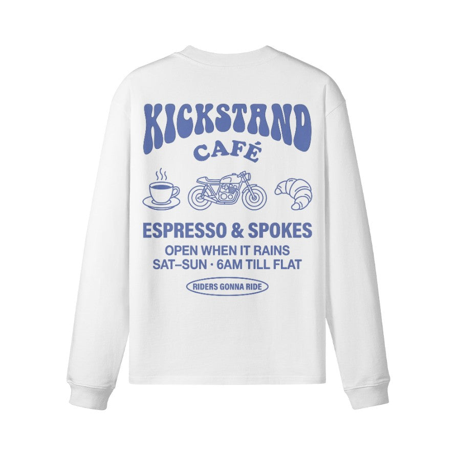 Longsleeve KICKSTAND CAFE Rückseite White