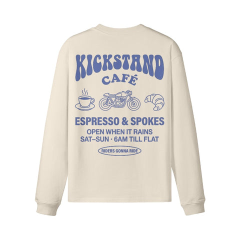 Longsleeve KICKSTAND CAFE Rückseite Rice Apricot