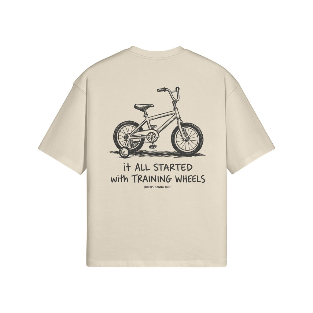 T-Shirt TRAINING WHEELS Rückseite Creme