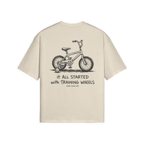 T-Shirt TRAINING WHEELS Rückseite Creme