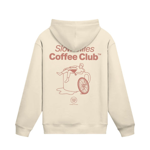 Hoodie SLOW MILES COFFEE CLUB Rückseite Rice Apricot