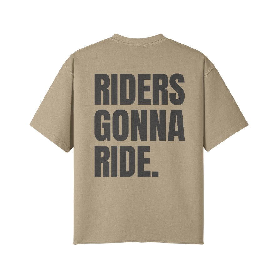 T-Shirt RIDERS GONNA RIDE Rückseite Khaki