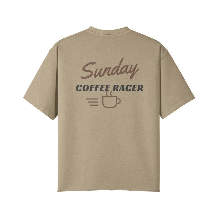 T-Shirt SUNDAY COFFEE RACER Rückseite Khaki