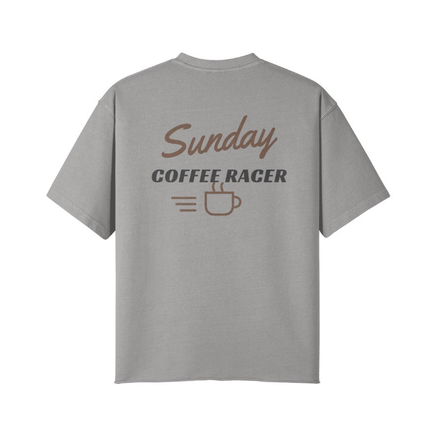 T-Shirt SUNDAY COFFEE RACER Rückseite Light Gray